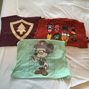 LOT 3 Disney Marvel Graphic Racerback Tank Tops Size Small
